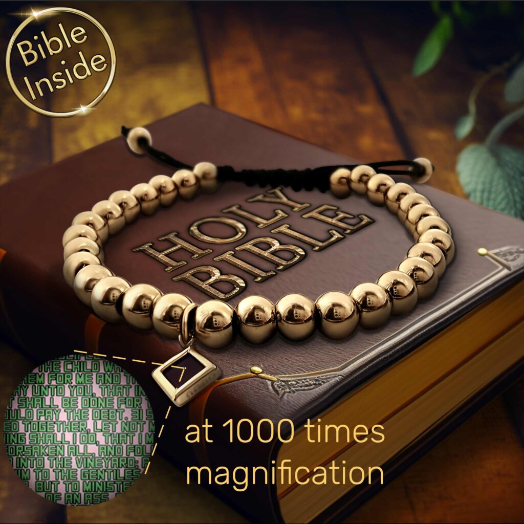 Stylish nano bible bracelet showcasing intricate design by My Nano Jewelry